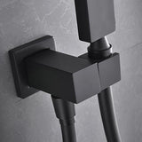 Modern Waterfall Wall-Mount Tub Filler Faucet Single Handle & Handshower in Matte Black