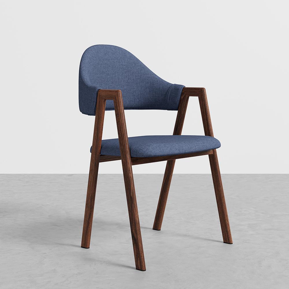 Gray Linen Upholstered Dining Chair Side Chair (Set of 2)