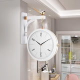 Modern Double-Sided Wall Clock Green Minimalist Hanging Clock