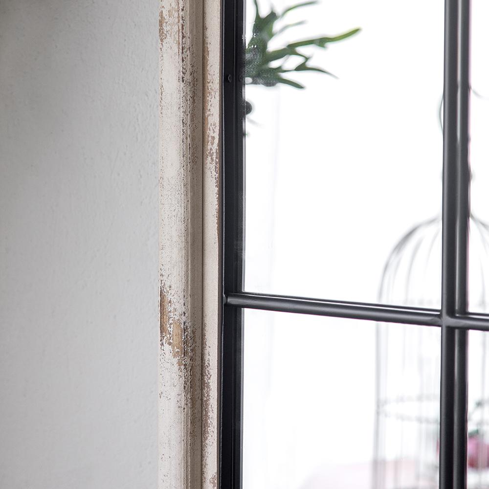 Full Length Arch Mirror Farmhouse Floor Mirror in Distressed White
