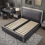 Modern Upholstered Cal King Bed Platform Bed Frame  with Wingback Headboard