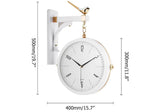 Modern Double-Sided Wall Clock Green Minimalist Hanging Clock