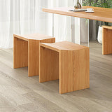 Farmhouse Modern Backless Dining Chair Wood Dining Stool Black (Set of 2)