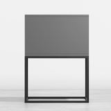 Blue Bedroom Nightstand with Drawer Bedside Table Metal Base