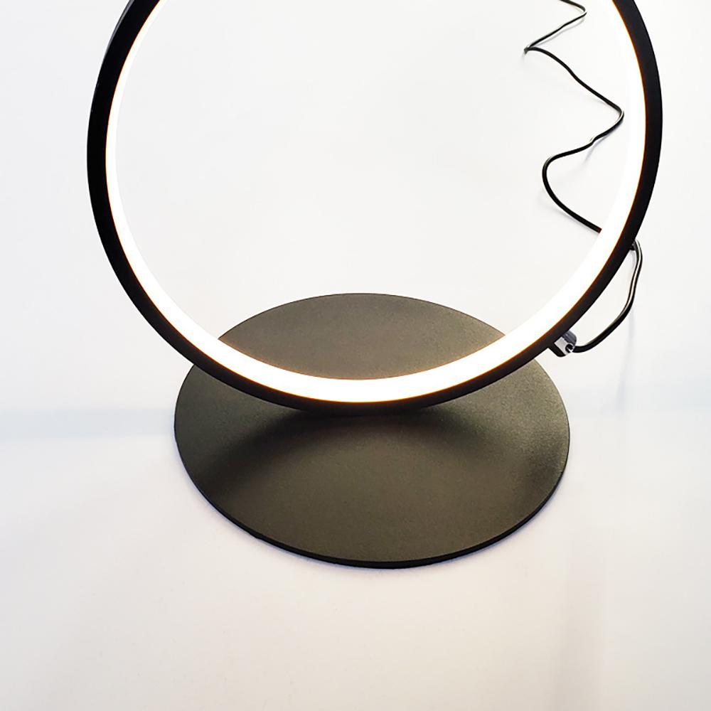 Black LED Floor Lamp 5-Ring Novelty Dimmable Standing Lamp