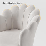 Blue Modern Swivel Office Chair Velvet Upholstered Task Chair Adjustable Height