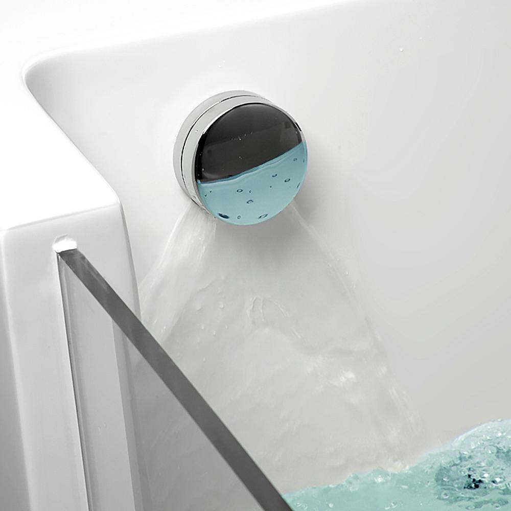 71" Acrylic LED Water Massage Bathtub Decoration Transparent in White