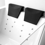 71" Acrylic LED Water Massage Bathtub Decoration Transparent in White