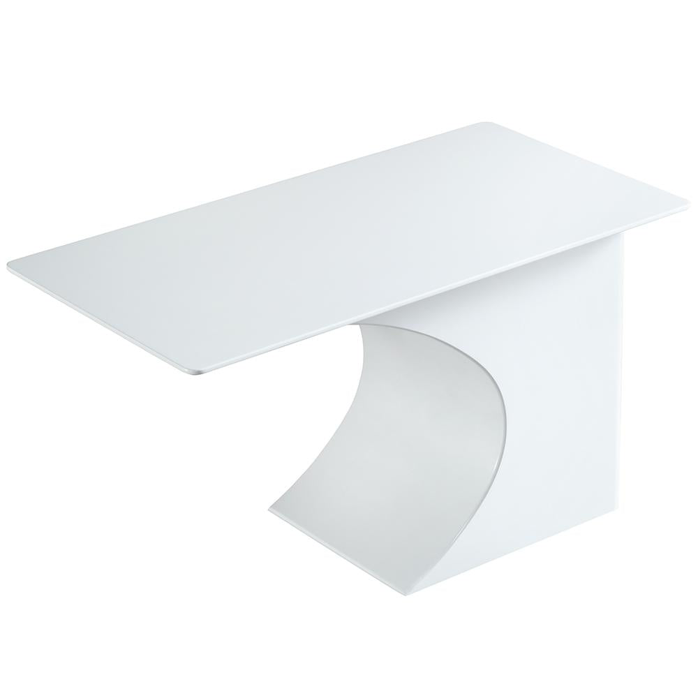 55.1" Modern White Rectangular Office Desk with Drawers