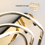 Modern Gold LED Geometric Semi Flush Mount Light Wavy Design Metal