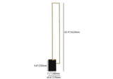 Lampadaire à LED en métal lampe debout rectangulaire avec base noire
