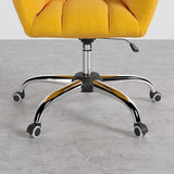 Modern Office Chair Upholstered Cotton & Linen Swivel Task Chair Height Adjustable