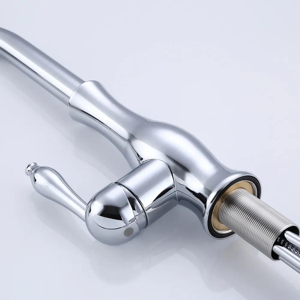 Tracier Gooseneck Single Handle Kitchen Faucet with Pull Out Spray