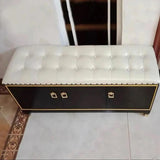 39.4" Faux Leather Upholstered Entryway Bench with Storage Shoe Cabinet 3-Door