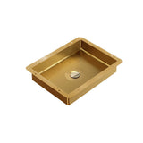Gold Luxury Stainless Steel Rectangular Sink Undermount Bathroom Wash Sink