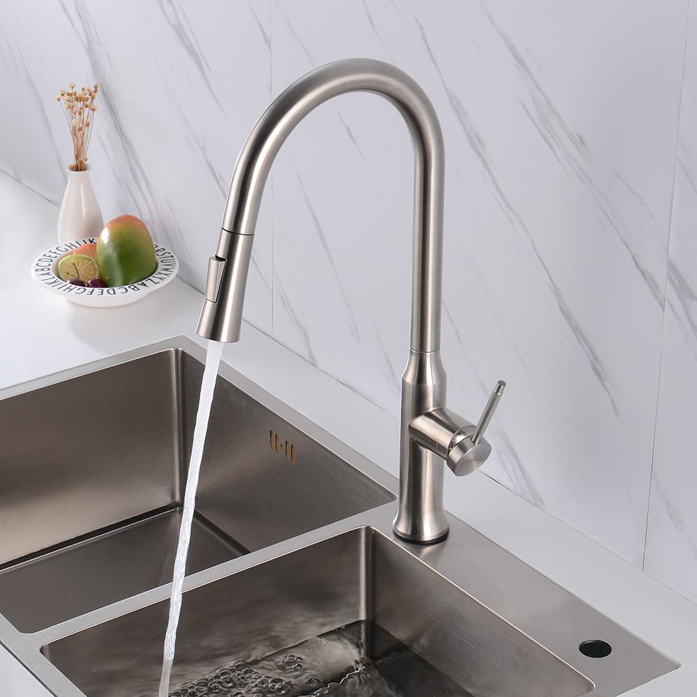 Kitchen Faucet with Sprayer Pull Down Touch Faucet Brushed Nickel Stainless Steel