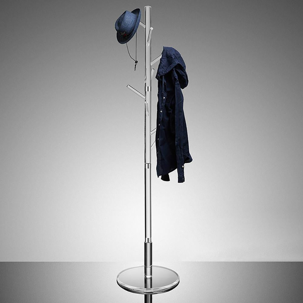 Minimalist Clear Tree Coat Rack Stand Entryway Coat Hanger Stand with 8 Hooks