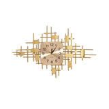 35.4" 3D Gold Fashion Metal Oversized Wall Clock Luxury Home Decor