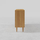 Farmhouse 55" Cane Sideboard Buffet with Storage Natural Kitchen Cabinet