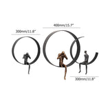 Modern 3D Artistic Figure Metal and Resin Wall Decor in Black