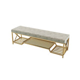 Gray Entryway Bench with Storage Upholstered Storage Bench for Living Room