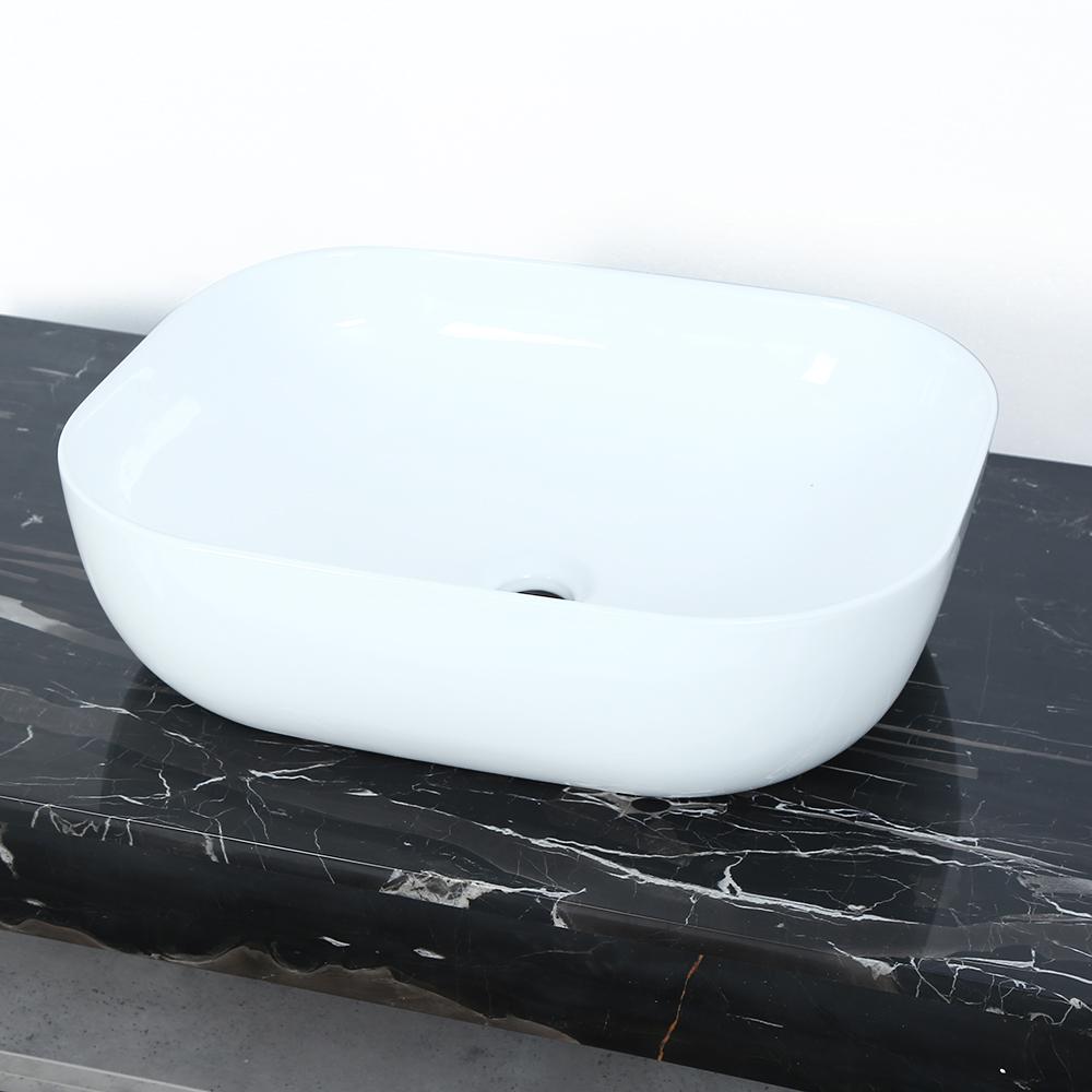 Modern 60" Floating Bathroom Vanity Set Wall Mount Vessel Double Sink Vanity