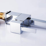 Contemporary Single Handle Square Pull-Out Brass Kitchen Faucet in Brushed Nickel