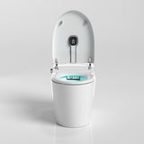 Smart 1-Piece Elongated Automatic Toilet in White LED Display Screen