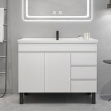 36" Modern Black Bathroom Vanity Ceramics Single Sink Freestanding with 3 Drawers