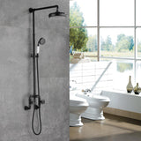 Industrial Style Wall-Mounted Shower System 2-function in Black