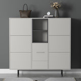 55.1" Nordic Light Gray Shoe Cabinet Rectangle with Turnover Doors in Large