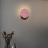 Modern Pink Wall Sconce 1-Light Decor Terrazzo Wall Light for Bedroom