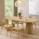 55" Farmhouse Dining Table 6 Seater Pine Wood Table Pedestal Base