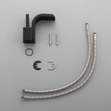 Waterfall Spout Single Joystick Handle Bathroom Sink Faucet in Matte Black