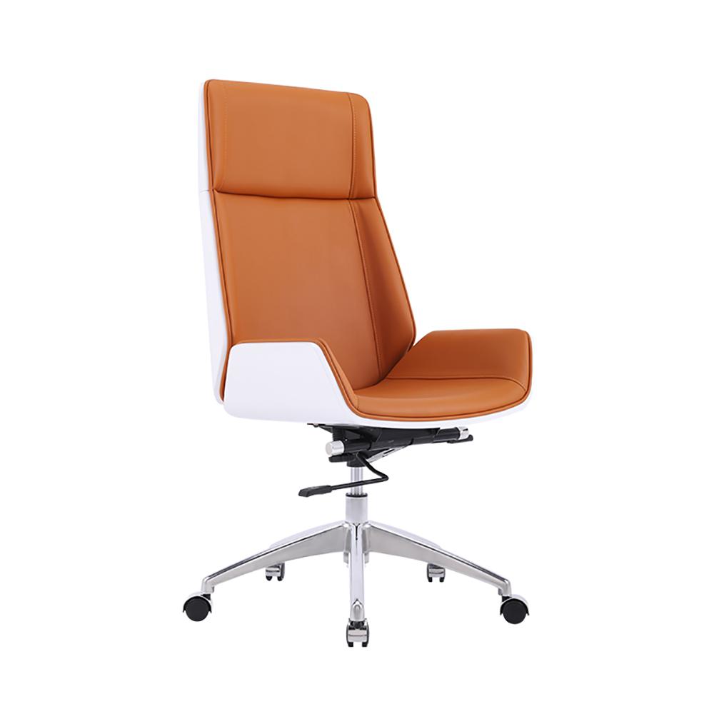 Faux Leather Office Chair Desk Chair with Wheels & Adjustable Height