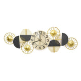 Black & Gold Luxury Geometric Wall Clock Large Metal Art Decor