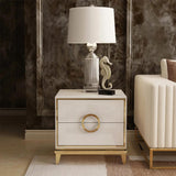Gold Nightstand Black Bedroom Nightstand with 2 Drawers Square Bedside Table