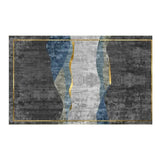 Modern Abstract Gray and Gold Rug Rectangle 5'x 7' Area Rug