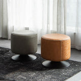 Modern Swivel Vanity Stool Brown Round Vanity Chair with Metal Base for Bedroom