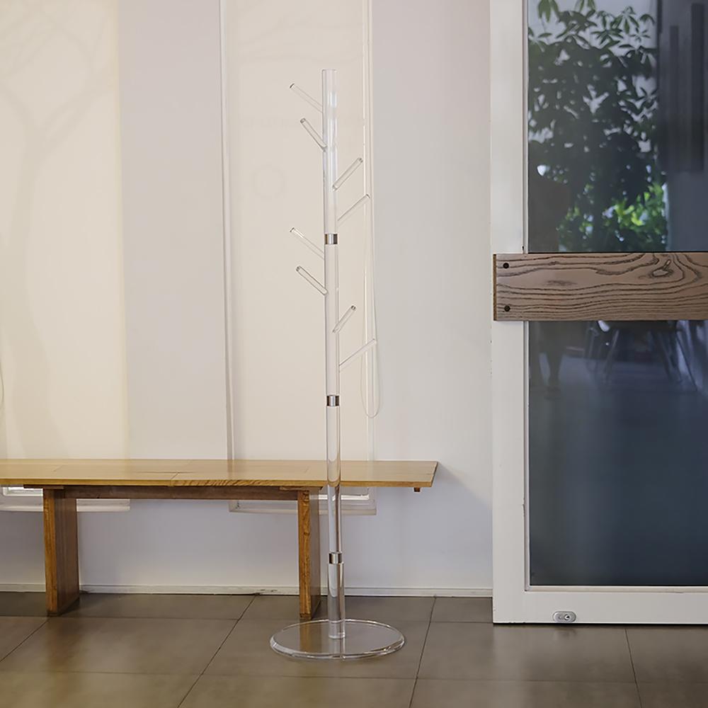 Minimalist Clear Tree Coat Rack Stand Entryway Coat Hanger Stand with 8 Hooks
