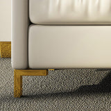 47.2" White Faux Leather Upholstery Tufted Bench Ottoman Gold Leg Entryway Bedroom