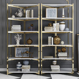 Modern Corner Shelf with Metal Frame