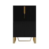 Aro Black Shoe Storage 18 Pairs Shoes Cabinet in Gold
