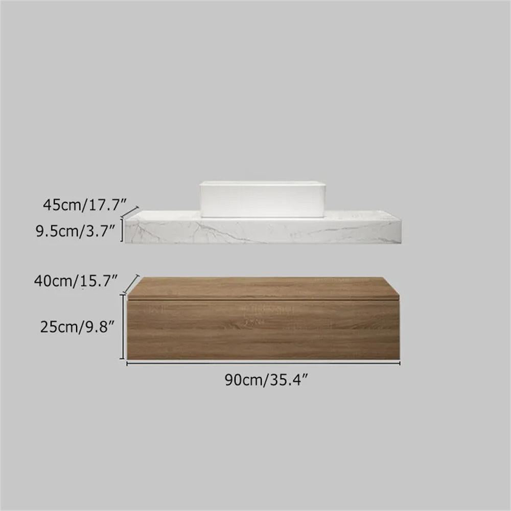 40" Modern Floating Bathroom Vanity Set With Single Sink White and Black