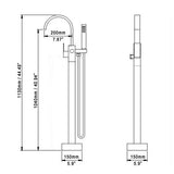Freestanding Matte Black Bathtub Filler Faucet and Handheld Shower with High-Arc Spout