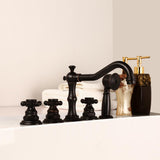 Chester Classic Triple Cross Handles Deck Mounted Roman Tub Faucet with Hand Shower