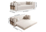87" Modern White Boucle 3-Seater Sofa Upholstered   Convertible  with Side Storage