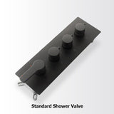 Matte Black Modern Wall Mounted Waterfall Shower System Solid Brass with Handheld Shower