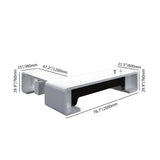 94.5" L-Shaped Modern Executive Desk of Right Hand with Drawers in White & Black