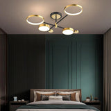 Modern Semi Flush Mount Lighting Gold Ceiling Light Fixture LED Ring